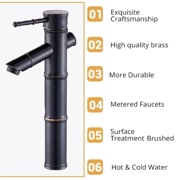 Brass Bamboo Basin Faucet