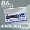 86PCS M3 M8 Hand Riveter Tool Set Blind Rivet Gun