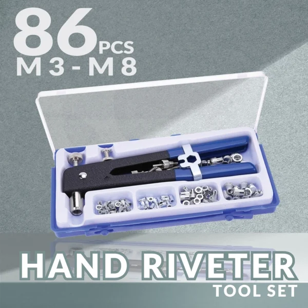 86PCS M3 M8 Hand Riveter Tool Set Blind Rivet Gun