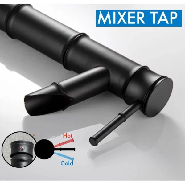 AT 23 Black Brass Bamboo Faucet Mixer Tap